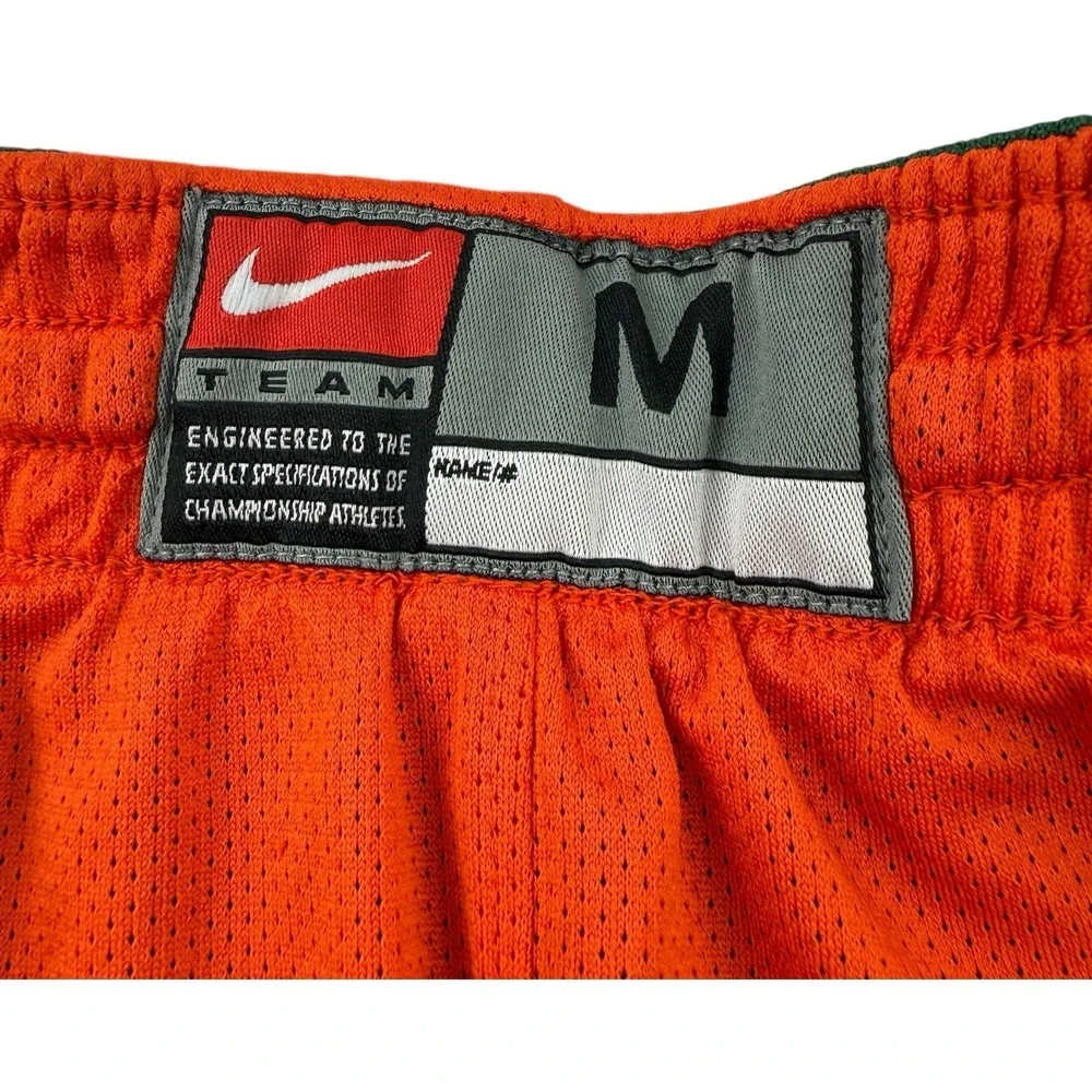 Nike Team Orange Green Reversible Mesh Shorts Miami Hurricanes Men's Size Medium